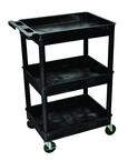 Utility Cart 3 Tub Shelves - 24" x 18" x 38-1/2" - Top Tool & Supply