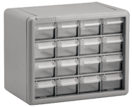 8-1/2 x 6-3/8 x 10-9/16'' (16 Compartments) - Plastic Modular Parts Cabinet - Top Tool & Supply