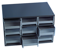 11 x 11 x 17'' (9 Compartments) - Steel Modular Parts Cabinet - Top Tool & Supply