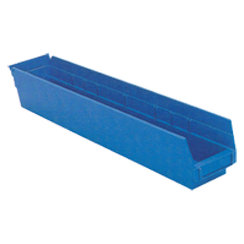 4 1/8″ × 23 5/8″ × 4″ - Blue Economy Shelf Bin - Top Tool & Supply