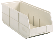 8-1/4 x 20-1/2 x 7'' - Beige Bin with 2 Dividers - Top Tool & Supply