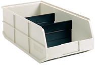 11 x 20-1/2 x 7'' - Beige Bin with 2 Dividers - Top Tool & Supply