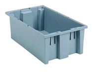 19-1/2 x 13-1/2 x 8'' - Gray Nest-Stack-Tote Box - Top Tool & Supply