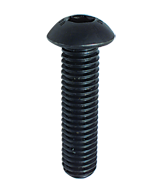 3/8-24 x 1 - Black Finish Heat Treated Alloy Steel - Cap Screws - Button Head - Top Tool & Supply