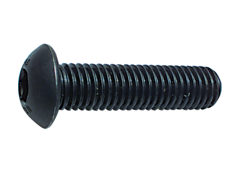 M8 - 1.25 x 35 - Black Finish Heat Treated Alloy Steel - Cap Screws - Button Head - Top Tool & Supply