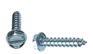 14 x 2-1/2 - Zinc Plated Heat Treated Alloy Steel - Sheet Metal Screws - Hex Washer - Top Tool & Supply