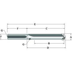 25005S-075L-T-A® Spade Blade Holder - Straight Flute- Series 0.5 - Top Tool & Supply