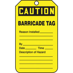 Barricade Tag, Caution Barricade Tag, 25/Pk, Cardstock - Top Tool & Supply