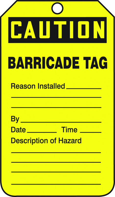Barricade Tag, Caution Barricade Tag, 25/Pk, Plastic - Top Tool & Supply