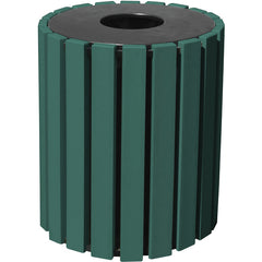 Trash Receptical Poly Round 33 Gal-Green - Exact Industrial Supply