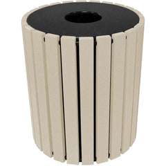 Trash Receptical Poly Round 49 Gal-Sand - Exact Industrial Supply