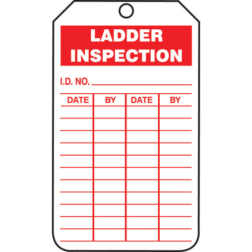 Ladder Status Tag, Ladder Inspection, 25/Pk, Cardstock - Top Tool & Supply