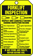 Forklift Tag, Forklift Inspection (Checklist)/Forklift Inspect, 25/Pk, Plastic - Top Tool & Supply