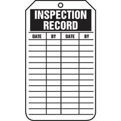 Inspection Record Tag, Inspection Record, 25/Pk, Cardstock - Top Tool & Supply