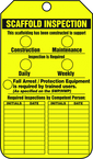 Scaffold Tag, Scaffold Inspection (Checklist)/Key Responsibility, 25/Pk, Plastic - Top Tool & Supply