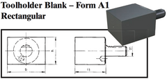 VDI Toolholder Blank - Form A1 Rectangular - Part #: CNC86 B16.44.78.44 - Top Tool & Supply