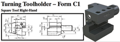 VDI Turning Toolholder - Form C1 (Square Tool Right-Hand) - Part #: CNC86 31.3025 - Top Tool & Supply