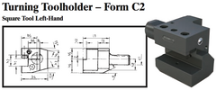 VDI Turning Toolholder - Form C2 (Square Tool Left-Hand) - Part #: CNC86 32.8040 - Top Tool & Supply