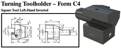 VDI Turning Toolholder - Form C4 (Square Tool Left-Hand Inverted) - Part #: CNC86 34.1612 - Top Tool & Supply