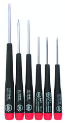 6 Piece - T6; T7; T8 x 40mm; T9; T10 x 50mm; T15 x 60mm - Precision Torx Screwdriver Set - Top Tool & Supply