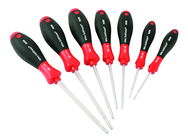 7 Piece - T9; T10; T15; T20; T25; T27; T30 - Torx Ball Ened SoftFinish® Cushion Grip Screwdriver Set - Top Tool & Supply