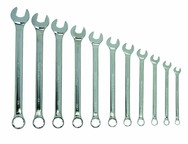 Snap-On/Williams Fractional Combination Wrench Set -- 11 Pieces; 12PT Satin Chrome; Includes Sizes: 3/8; 7/16; 1/2; 9/16; 5/8; 11/16; 3/4; 13/16; 7/8; 15/16; 1" - Top Tool & Supply