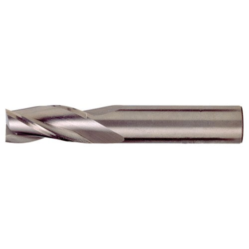 9/64″ × 3/16″ × 9/16″ × 2″ RHS / RHC Solid Carbide 3-Flute Square End Single End General Purpose End Mill - Bright - Exact Industrial Supply