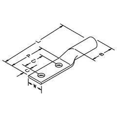 3M Scotchlok Copper Two Hole Long Barrel Lug 31156 up to 35 kV 350 kcmil Red - Top Tool & Supply