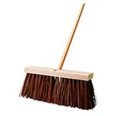 Street Broom, Hardwood Block, Palmyra Fill - Wide flared ends - Tapered handle holes - Top Tool & Supply