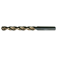 21/64 RHS / RHC HSS 135 Degree Split Point Heavy Duty Parabolic Jobber Length Drill - Black & Gold - Exact Industrial Supply