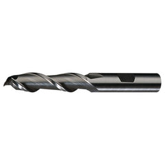 ‎7/16″ × 3/8″ × 1″ × 2-11/16″ RHS / RHC HSS HSS Single End 2-Flute Center Cutting High Helix Finishing End Mill - Bright - Exact Industrial Supply