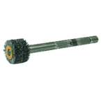 3" Diameter - Crimped Filament Internal Brush Deburring Tool - 0.026/120 Grit - 3/8" ARBOR - Top Tool & Supply