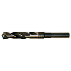 59/64 RHS / RHC HSS 118 Degree Split Point Silver & Deming Reduced Shank Drill - Black & Gold - Exact Industrial Supply