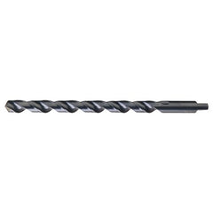 17/32 RHS / RHC HSS 118 Degree Notched Point Heavy Duty Taper Length with Automotive Tanged Shank Drill - Steam Oxide - Exact Industrial Supply