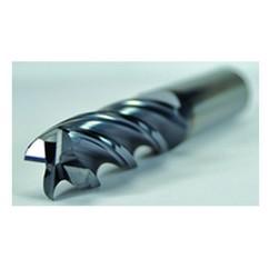 3/8 Dia. x 2-1/2 Overall Length 4-Flute .020 C/R Solid Carbide SE End Mill-Round Shank-Center Cut-AlCrN - Top Tool & Supply