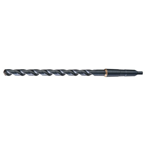 7/16 RHS / RHC HSS 118 Degree Notched Point Heavy Duty Extra Length Taper Shank Drill - Steam Oxide - Exact Industrial Supply