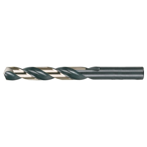 K RHS / RHC HSS 135 Degree Split Point Heavy Duty Jobber Length Drill - Black & Gold - Exact Industrial Supply