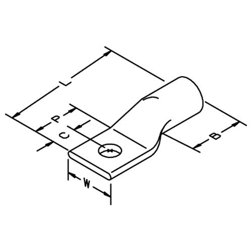 3M Scotchlok Copper One Hole Lug 30018 up to 35 kV 4 AWG Stud Size #10 (5) Gray - Top Tool & Supply