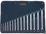 Wright Tool Fractional Combination Wrench Set -- 15 Pieces; 12PT Chrome Plated; Includes Sizes: 5/16; 3/8; 7/16; 1/2; 9/16; 5/8; 11/16; 3/4; 13/16; 7/8; 15/16; 1; 1-1/16; 1-1/8; 1-1/4"; Grip Feature - Top Tool & Supply