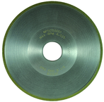 6 x 3/4 x 1-1/4'' - 1/8'' Abrasive Depth - 150 Grit - 45 Degree Angle Type 15V9 Diamond Dish Wheel - Top Tool & Supply