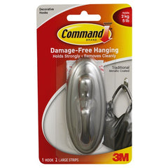 Command Traditional Hook 17053BN Large Brushed Nickel - Exact Industrial Supply