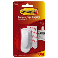 Command Spring Clip with adhesive 17005 1 Clip & 2 Strips/pack - Exact Industrial Supply